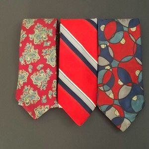 Lot of 3 Dress Up Mens Suit Ties Different Pattern Mix Brands Lot